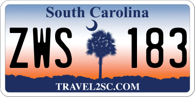 SC license plate ZWS183