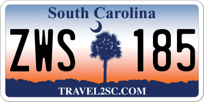 SC license plate ZWS185