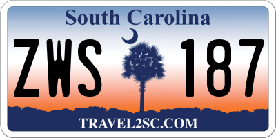 SC license plate ZWS187