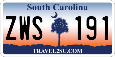 SC license plate ZWS191