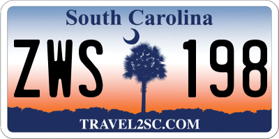SC license plate ZWS198