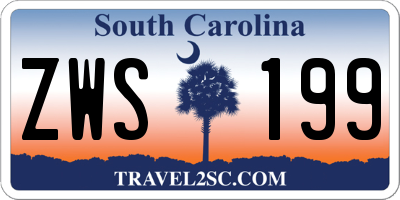SC license plate ZWS199