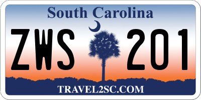 SC license plate ZWS201