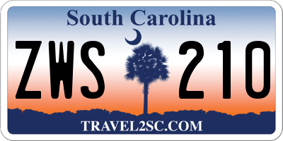 SC license plate ZWS210