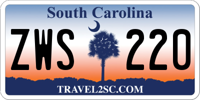 SC license plate ZWS220
