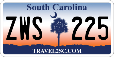 SC license plate ZWS225