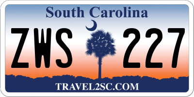 SC license plate ZWS227