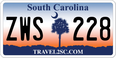 SC license plate ZWS228