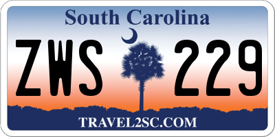 SC license plate ZWS229