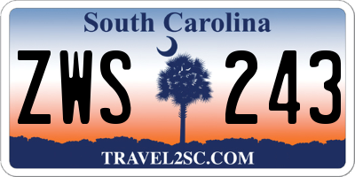 SC license plate ZWS243