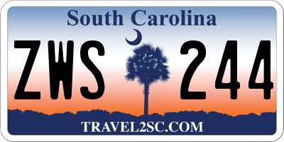 SC license plate ZWS244