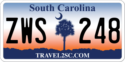 SC license plate ZWS248