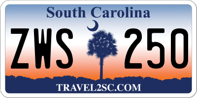 SC license plate ZWS250