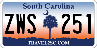 SC license plate ZWS251