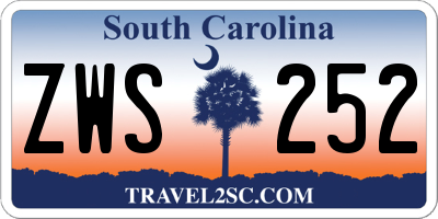 SC license plate ZWS252