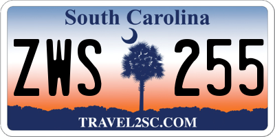 SC license plate ZWS255
