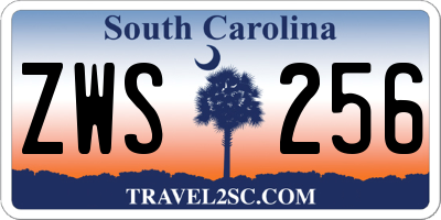 SC license plate ZWS256