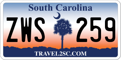SC license plate ZWS259