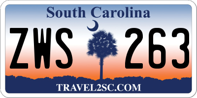 SC license plate ZWS263