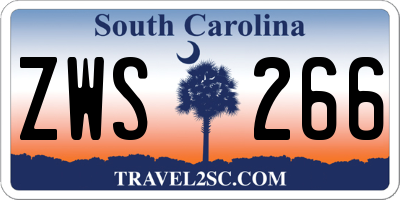 SC license plate ZWS266