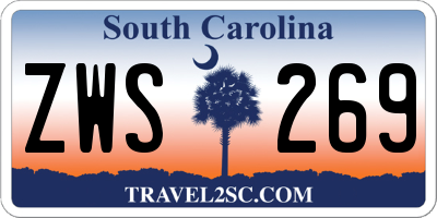 SC license plate ZWS269