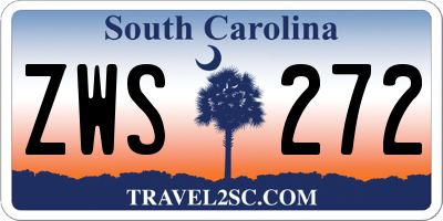 SC license plate ZWS272