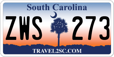 SC license plate ZWS273