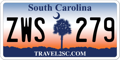 SC license plate ZWS279