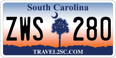 SC license plate ZWS280