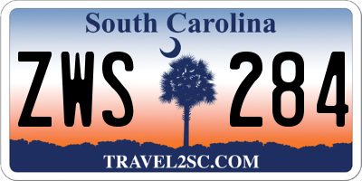 SC license plate ZWS284