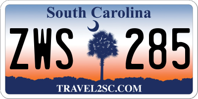 SC license plate ZWS285