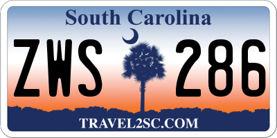SC license plate ZWS286