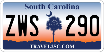 SC license plate ZWS290