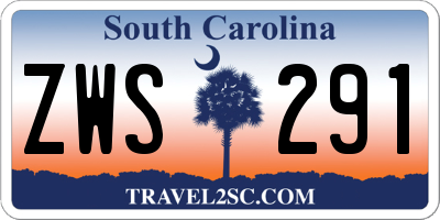 SC license plate ZWS291