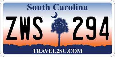 SC license plate ZWS294