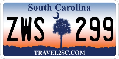 SC license plate ZWS299