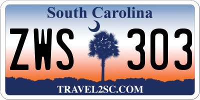 SC license plate ZWS303