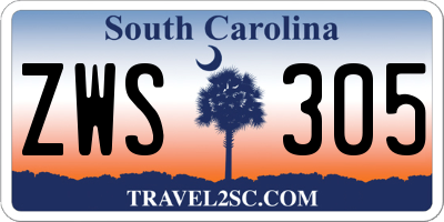 SC license plate ZWS305