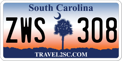 SC license plate ZWS308