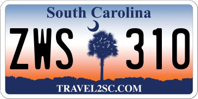 SC license plate ZWS310