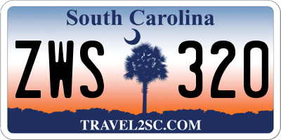 SC license plate ZWS320
