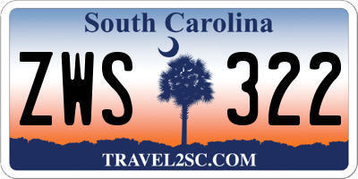 SC license plate ZWS322