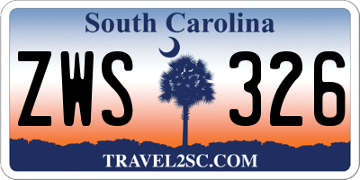 SC license plate ZWS326