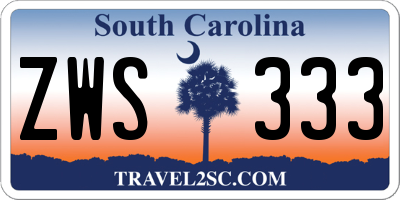 SC license plate ZWS333