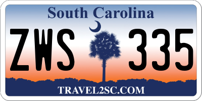 SC license plate ZWS335