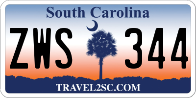 SC license plate ZWS344