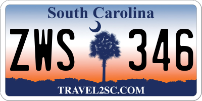 SC license plate ZWS346