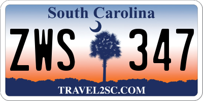 SC license plate ZWS347