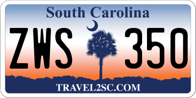 SC license plate ZWS350