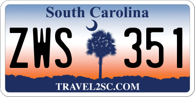 SC license plate ZWS351